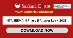 NTA JEEMAIN Phase II Answer key - 2023